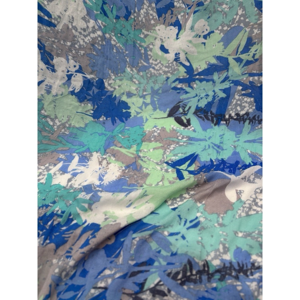 Vera Bradley Blue Green Floral Scarf Lightweight Rayon Wrap Shawl Boho Coastal - Picture 5 of 9